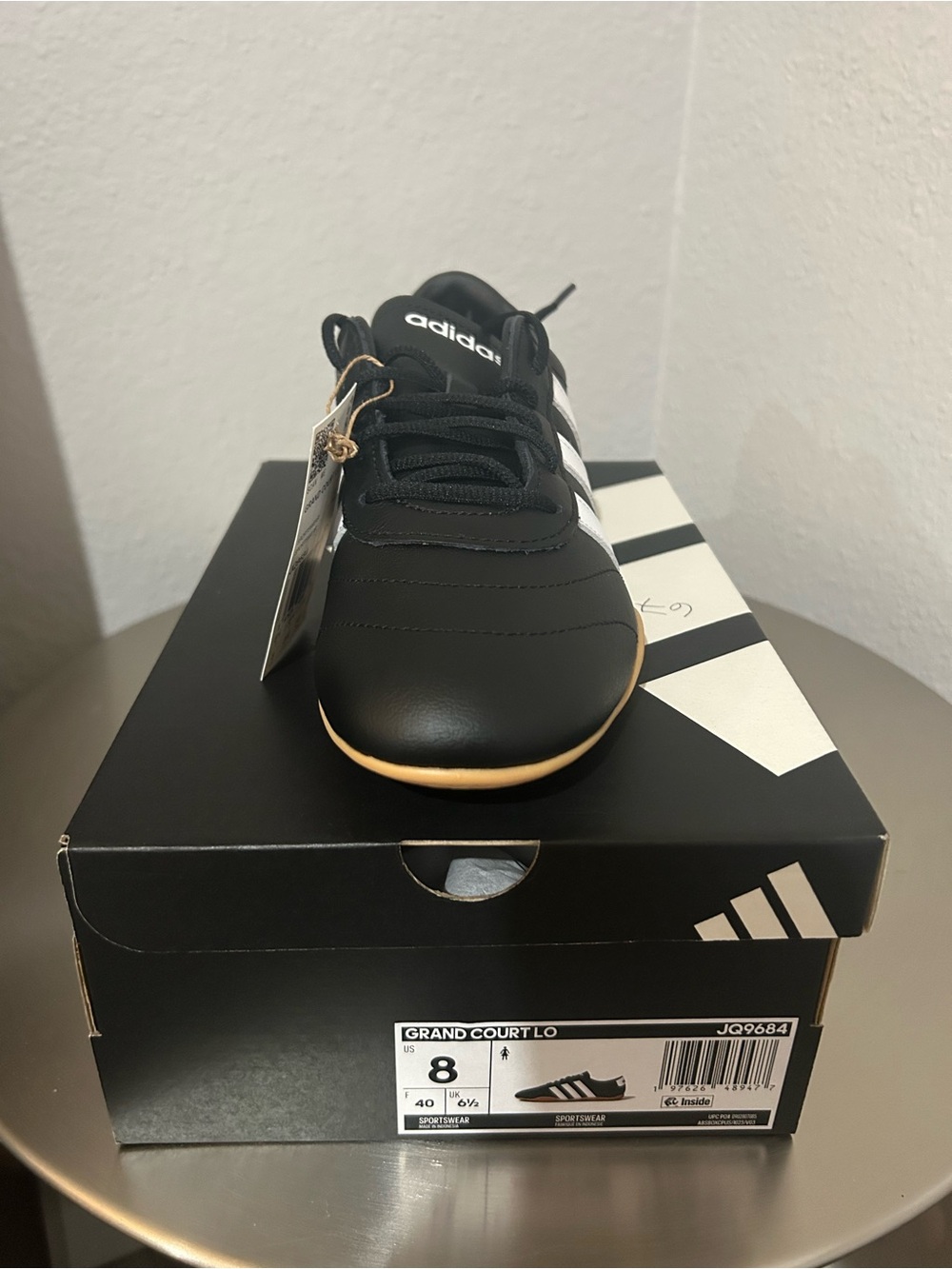 adidas Black with White Stripe Classic Trainer